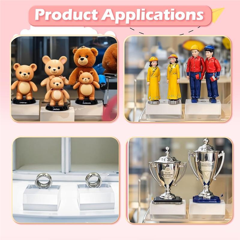 A74E-16 Pcs Square Acrylic Blocks For Display Clear Block Stand Polished Jewelry For Display Showcase