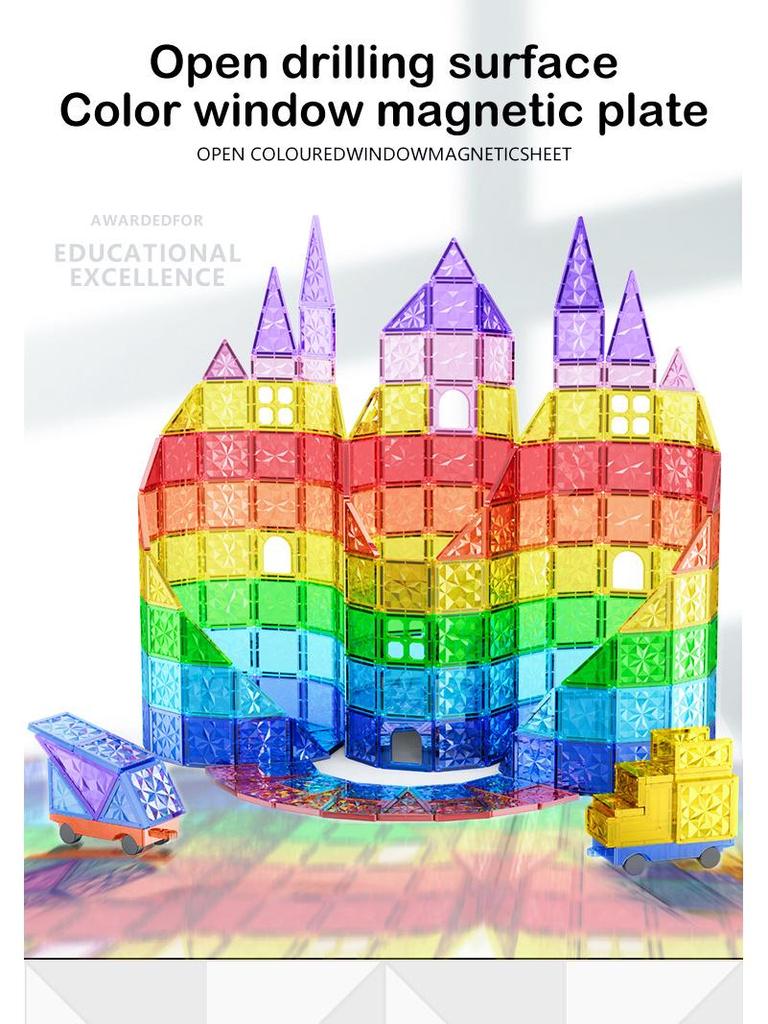 Multicolor Magnetic Window Tiles: Strong, Educational Building Blocks for Children