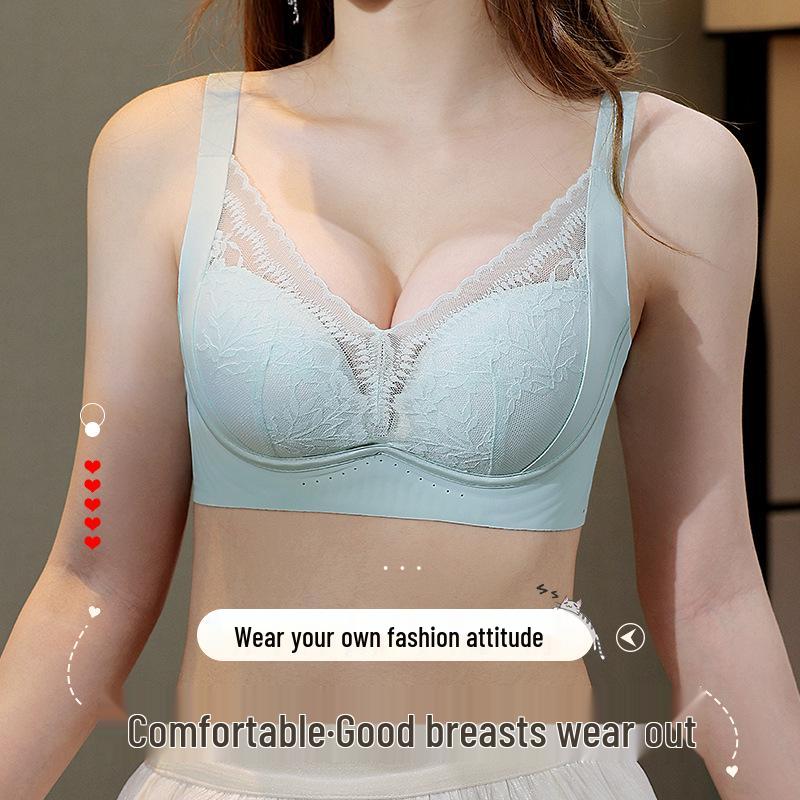 Adjustable Wire-Free Lace Push-Up Bra for Small Busts – Nude, Skin-Friendly with Side Support