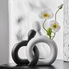 Creative Ceramic Figure Vase Couple Abstract Hollowed-out Flower Arrangement Ornaments Flower Vase Creative Display Home Decorat