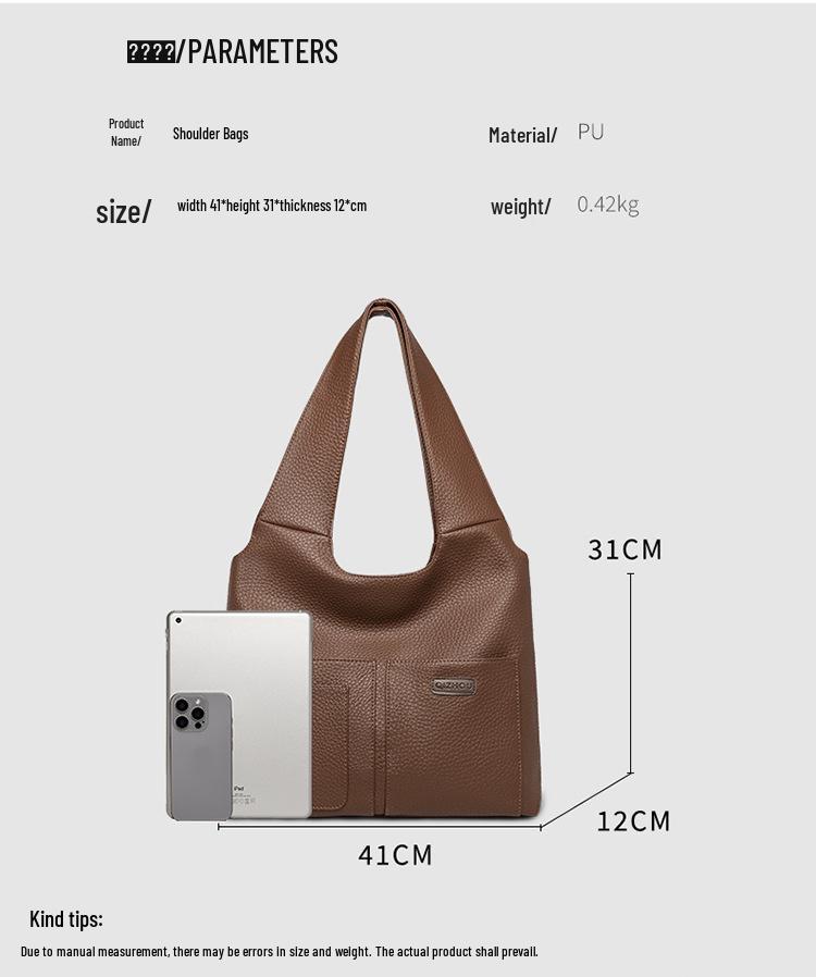Retro Large-Capacity Lightweight Women's Shoulder Tote Bag