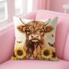 Scottish Highland cattle Cushion Cover Comfort Sofa Bed Silky Elegant Invisible Zipper Decorative Holiday Gifts