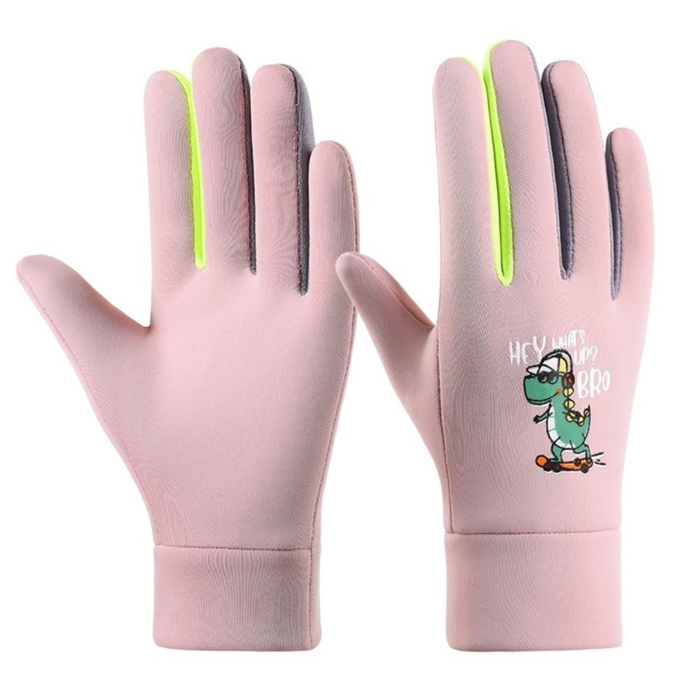 Windproof Children Cycling Gloves Cartoon Dinosaur Sports Skiing Gloves Cute Kids Warm Gloves