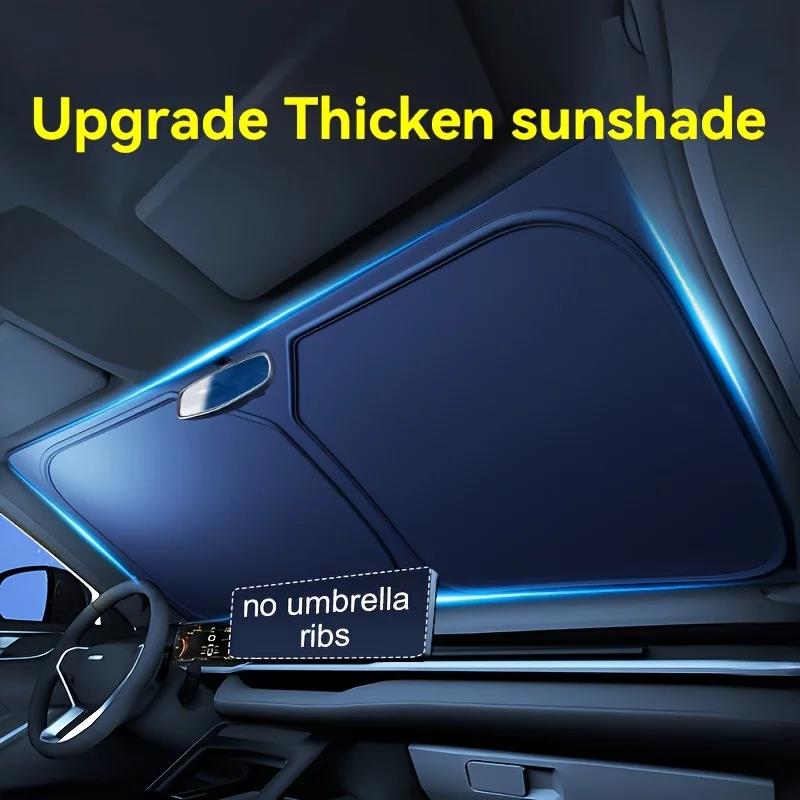 Portable Car Sunshade Upgraded Thick Sunshade Single Piece Car Windshield Sunshade Easy To Install and Foldable StorageWindshield Sunshades 1