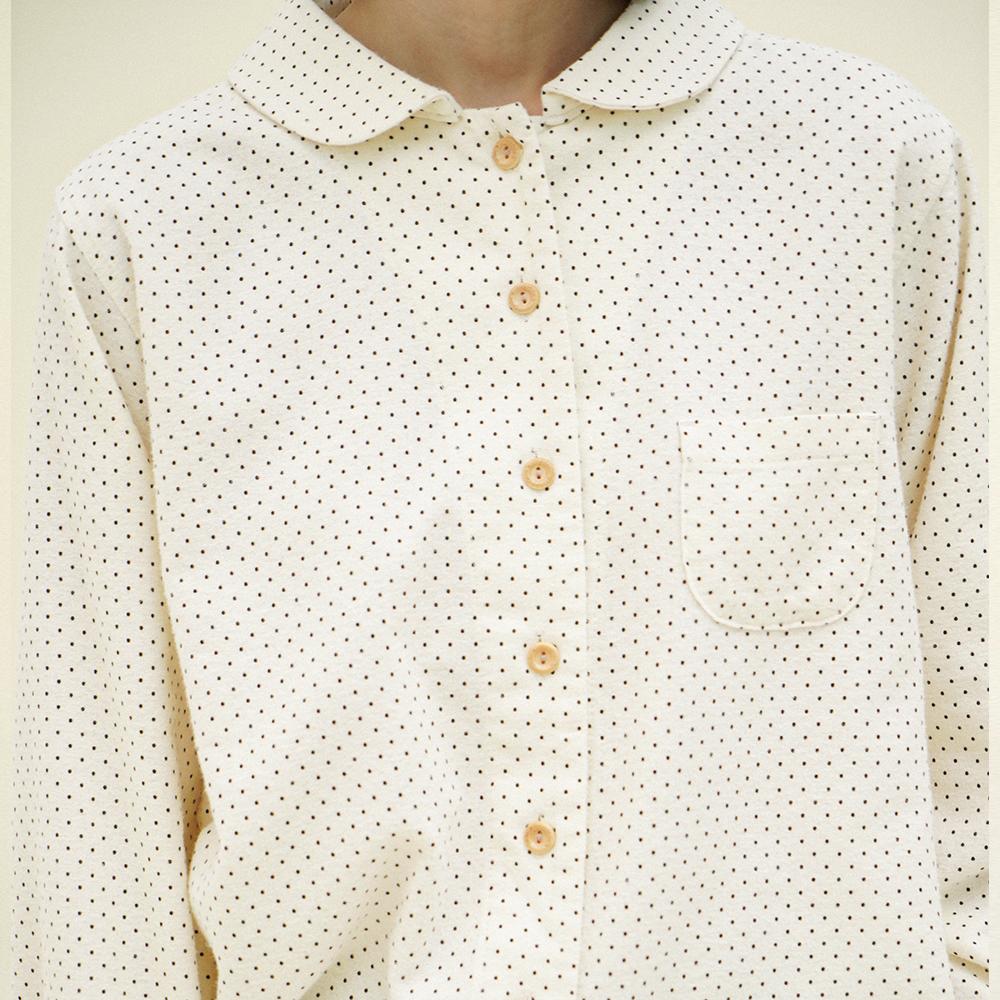 CHIQUITA Round Shirt (Dot Napping) Cream 244301Ocr