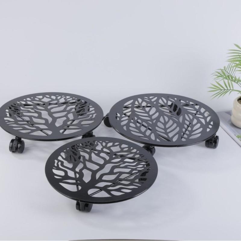 Vassoio Sottovaso Supporto per Piante Pallet Staffa Robusta per Piante Fioriera Portafiori Carrello per Fioriere Supporto Mobile per Balcone Giardino