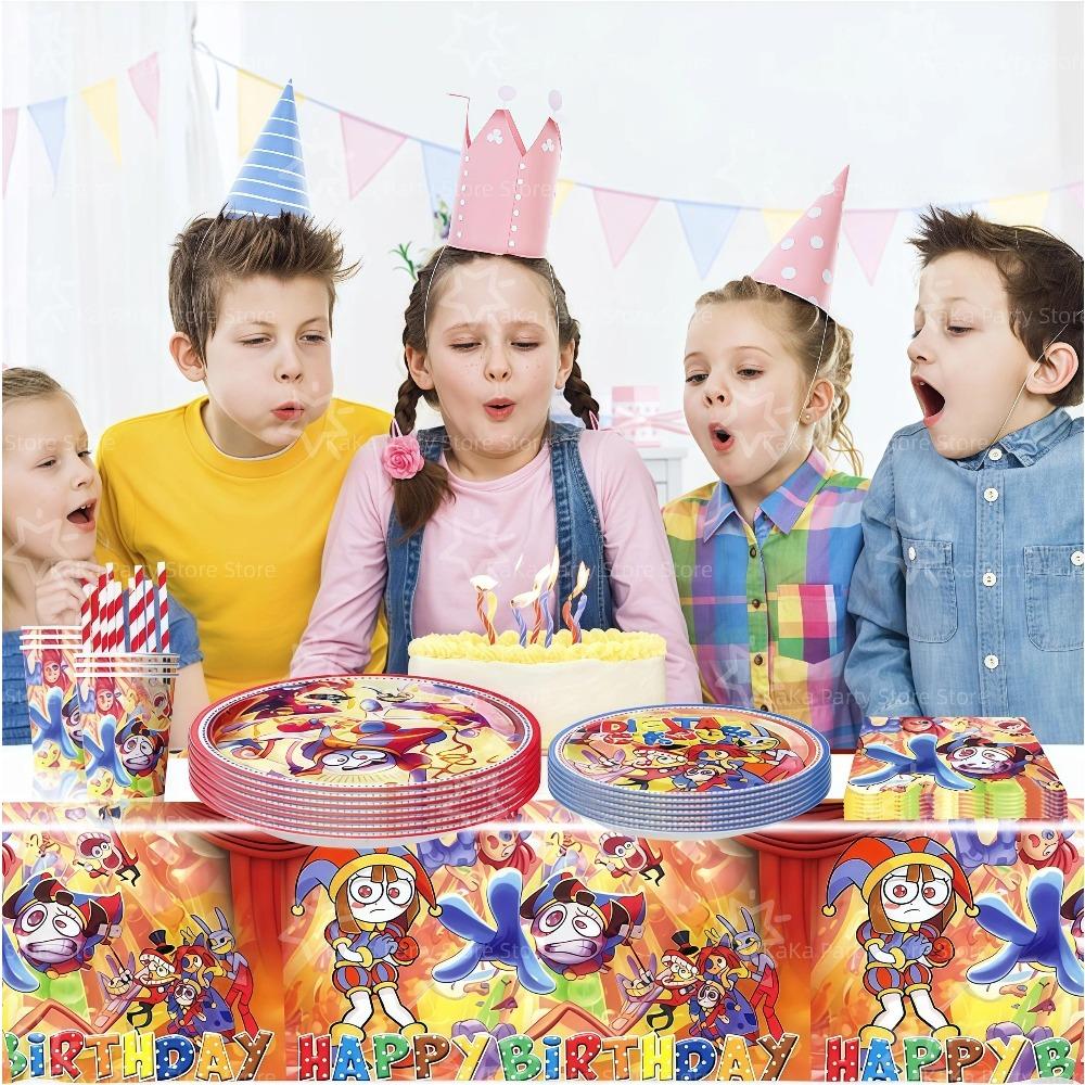 Digitaled Circus Birthday Party Decoration Amazing Tableware Tablecloth Plate Cup Napkin Gift Bags Circus Party Favors Supplies