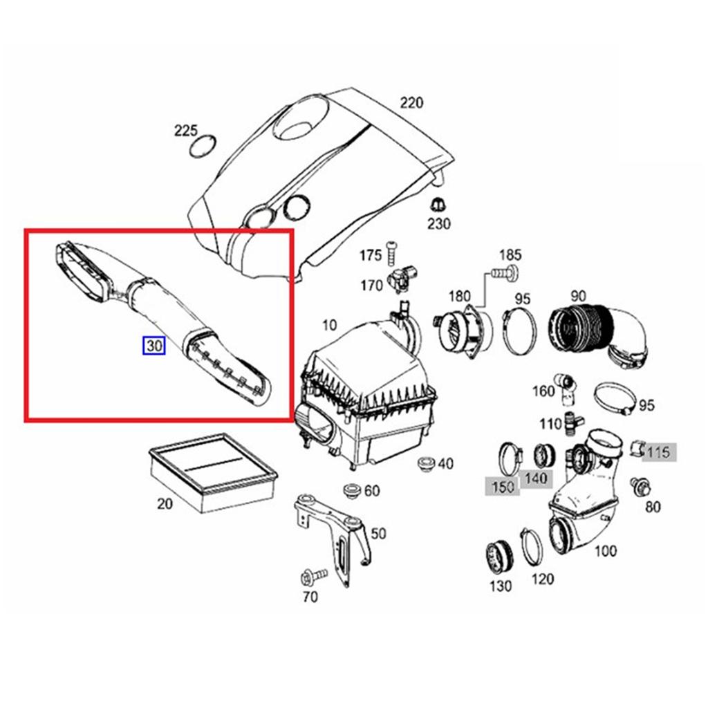 Air Intake Hose Suction Pipe A6510900000 6510902937 Fits for W117 W156 W176 W246 A 200 CLA 200