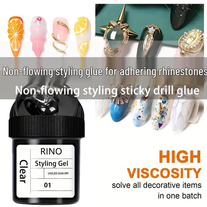 

High-Strength, Non-Slip, Long-Lasting Adhesive for Rhinestones & Mirror Powder with Wave Pattern Design 100g Non-flowing Shaping Adhesive (New 308)