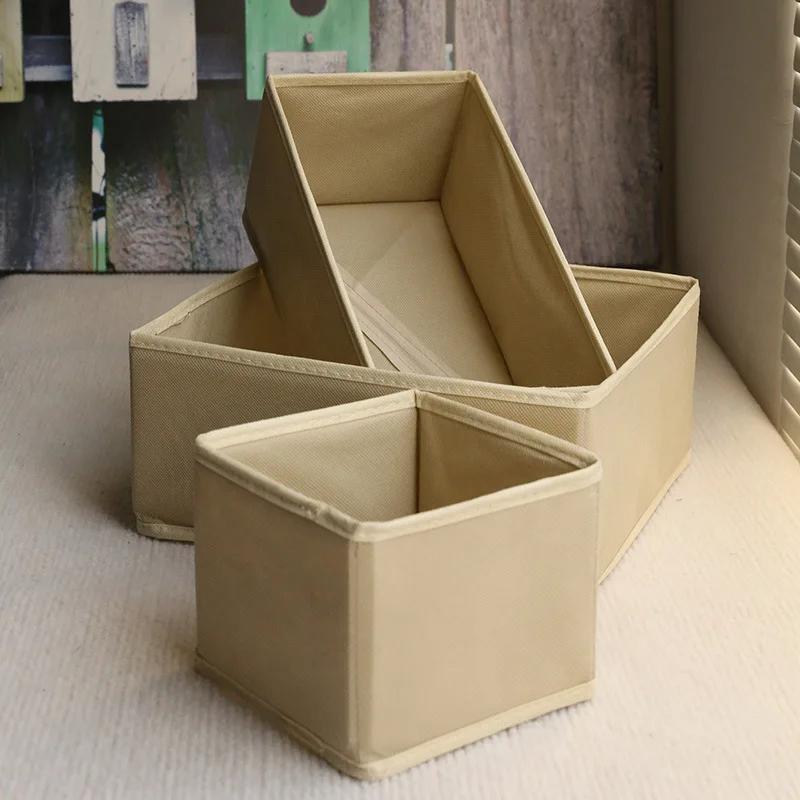 Folding Washable Small-sized Non-woven Fabric Storage Box,Suitable for Home Wardrobe,Clothing,Jewelry,Underwear ,Socks Storage.