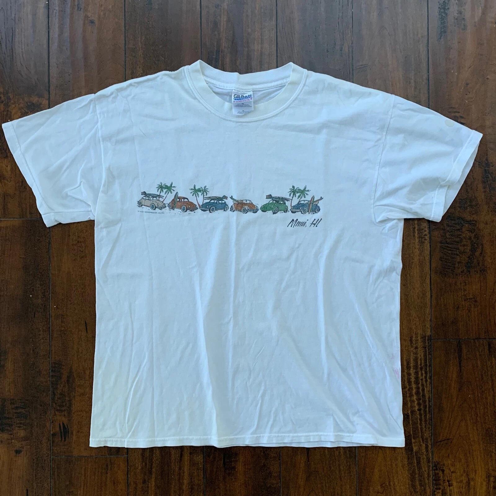 

Maui Hawaii Vintage T Shirt Cars Old Rusty Cool Nascar Racing Cute Travel 90s L