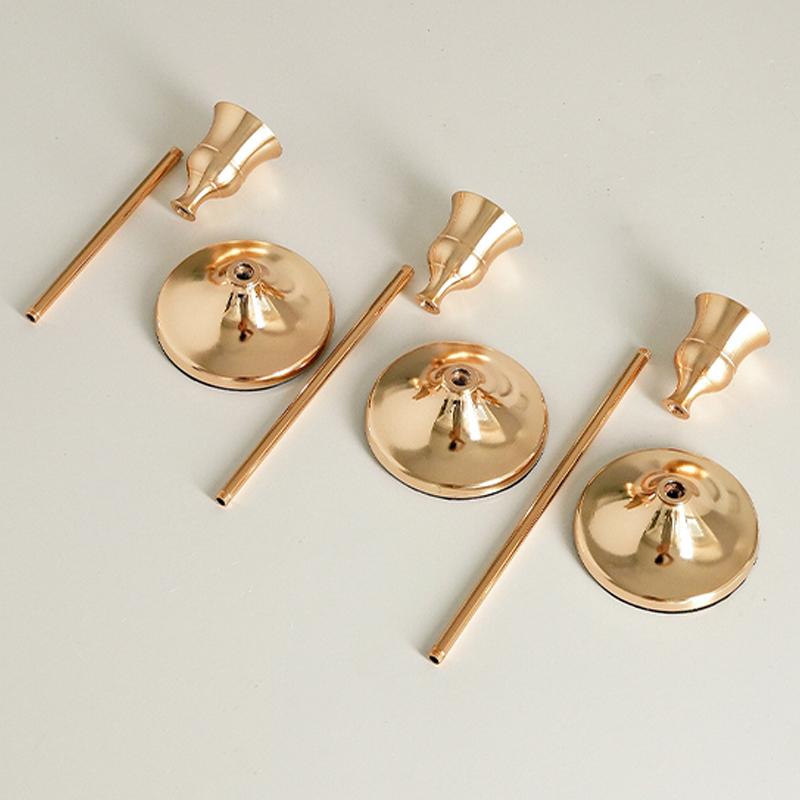 3pcs Vintage Elegant Metal And Aluminum Set Tabletop Candle Holders For Wedding Anniversary  Party Home And Hotel Decor Props