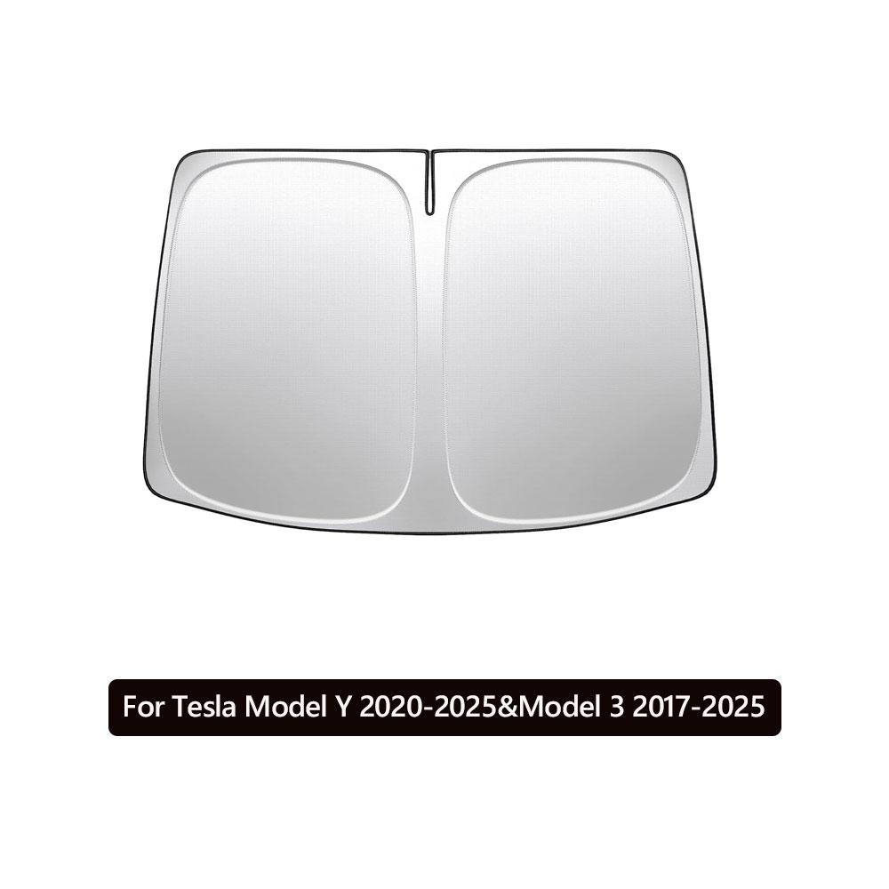 

Windshield Sunshade For Tesla Model Y 2025 Juniper Model 3 Highland Sun Blockage Foldable Heat Insulation Sunshade Storage Bag