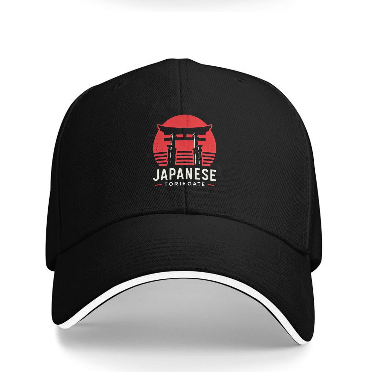 

Breathable Fabric Navy Blue Japanese Torii Baseball Cap Adjustable Light Breathable Polyester Fiber Sweat Absorbing Magic Adjustable