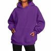 Womens Loose Fit Solid Color Hoodie Long Sleeve Casual Sweatshirt Daily Wear