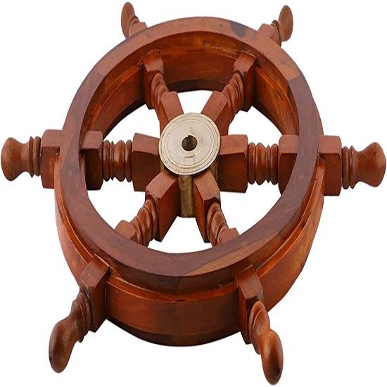 Ship Wooden  Wheel Pirate Rustic Captain Wall Home Decor Nautical Wheel Wall Art