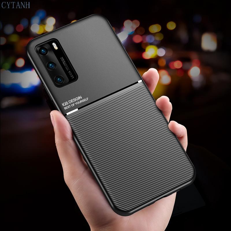 Car Magnetic Holder Case For Huawei P40 ANA-AN00 ANA-TN00 ANA-NX9 ANA-LX4 Soft Silicone Shockproof Coque Cover For Huawei P40