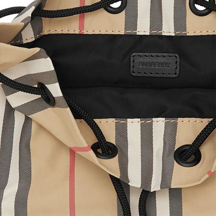 Burberry Logo Print Icon Stripe Drawcord Pouch Archive Beige Unisex Pouches Cream 8026737