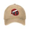 Deadpool Icon Santa Hat Christmas Unisex Women Baseball Cap  Distressed Denim Washed Hats Cap Outdoor Adjustable Snapback Hat