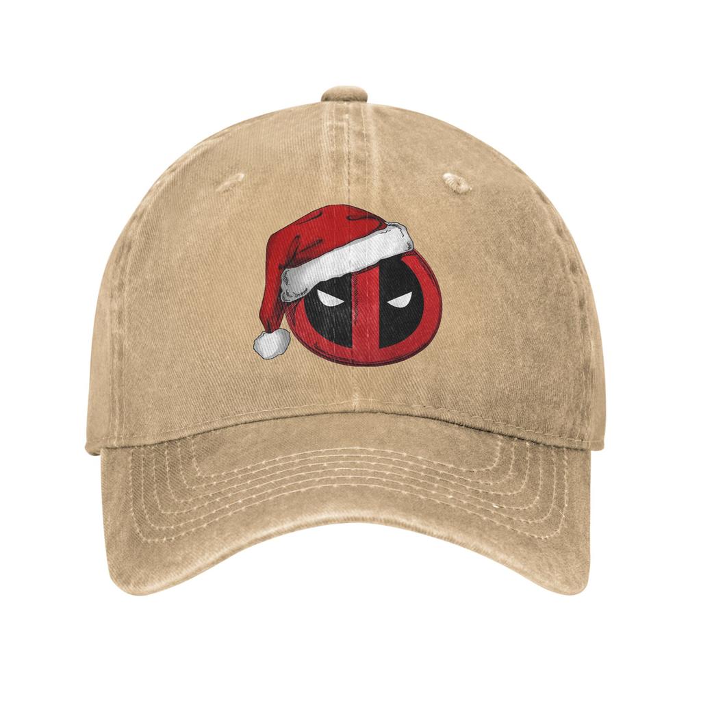 Deadpool Icon Santa Hat Christmas Unisex Women Baseball Cap Distressed Denim Washed Hats Cap Outdoor Adjustable Snapback Hat