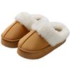 2025 new home winter warm plush slippers do not shed hair design thick bottom non-slip home indoor cotton mop