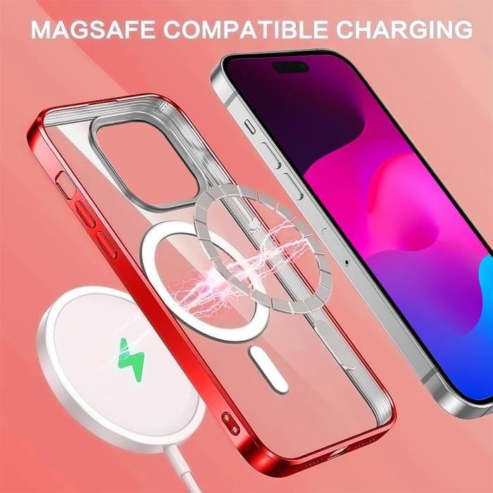Coque - BOOLING - pour iPhone 15 Plus - Antichoc - Contour Chromé - Cercle Magnétique
