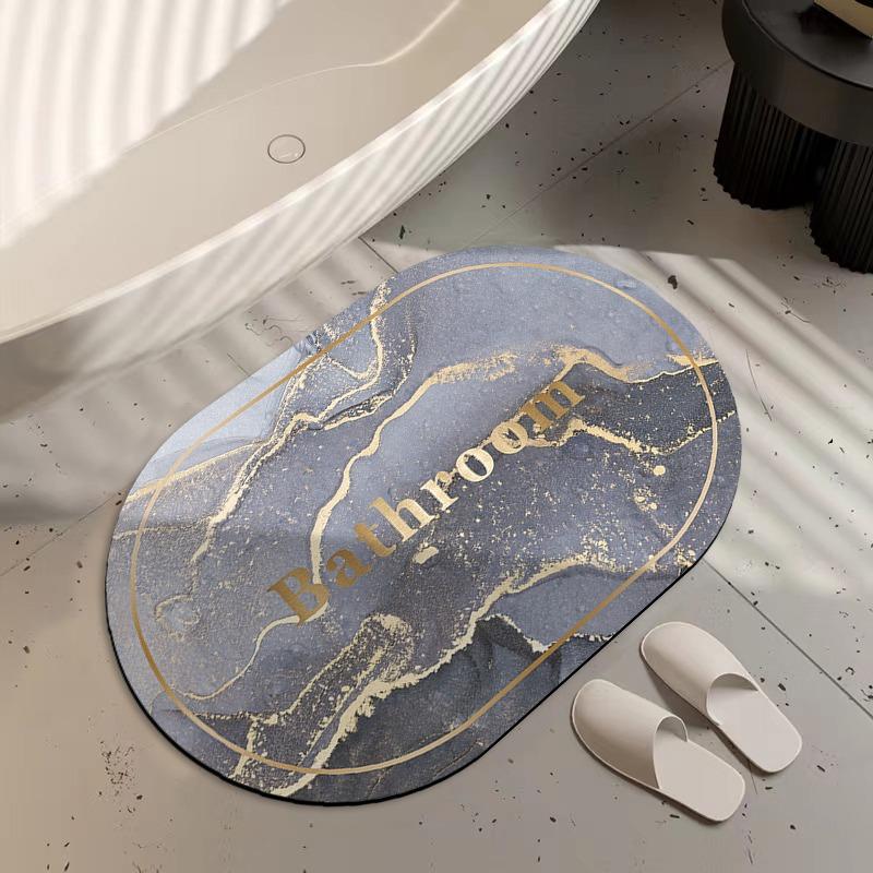 Bathroom Carpet Non-slip Floor Mat Absorbent Diatom Mud Foot Mats Imitation Marble Home Decor Rug for Toilet Shower Area