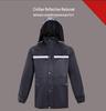 Black Reflective Raincoat & Pants for City Management and Emergency Riding