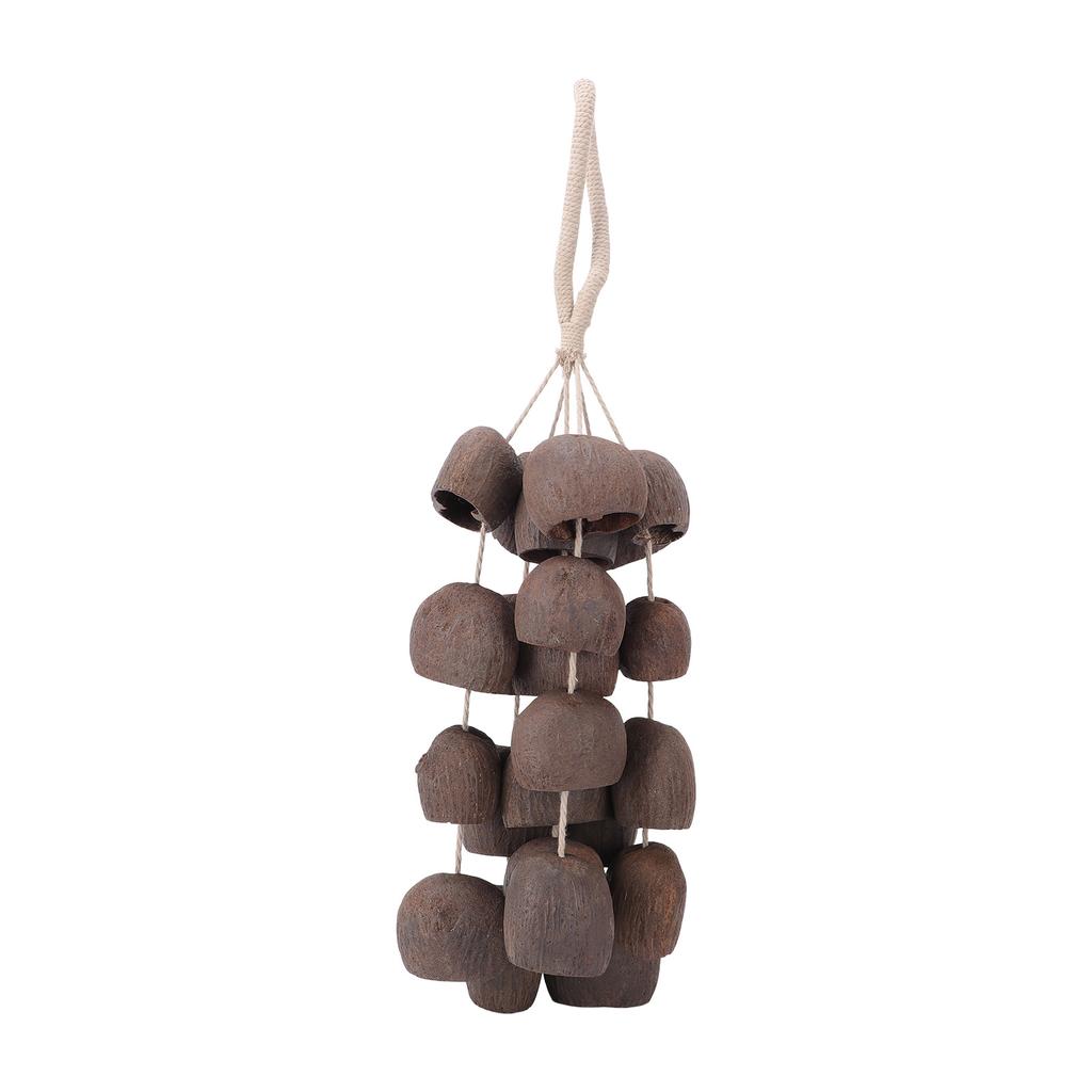 Handmade Natural Shell Wind Chime Composed of 24 Natural Nutshell Yoga Meditation Instrument Shell Shaker Indoor