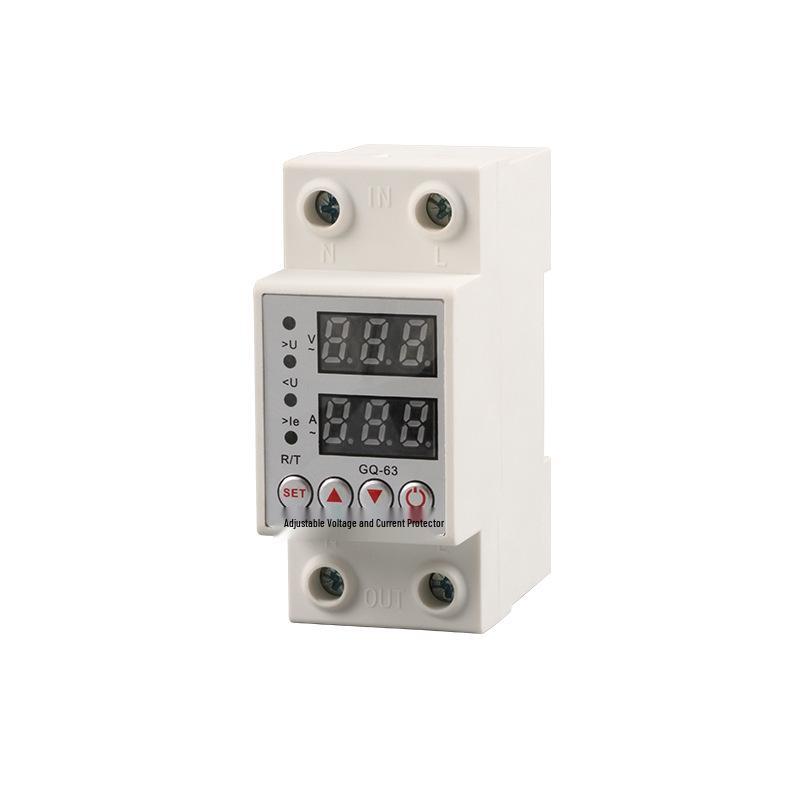 Dual Display Adjustable Current Protector with Over/Undervoltage, Overpressure, and Overload Protection