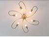 Elegant Ceiling Flush Mount Light Pendant Mid Century Modern Raw Brass Sputnik Chandelier Light Fixture