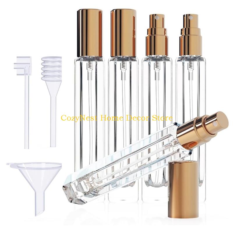 

92MF 5 Pack Sprayers Bottles Leakproof Glass Container With Refill Tool Portable Atomizer for Travel Fragrances Dispenser золотий