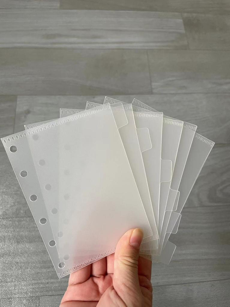 A5 A6 A7 5Pcs Binder Pockets Binder Zipper Folders for 6 Ring Notebook Divider Page Waterproof PVC Leaf Document Filing Bag