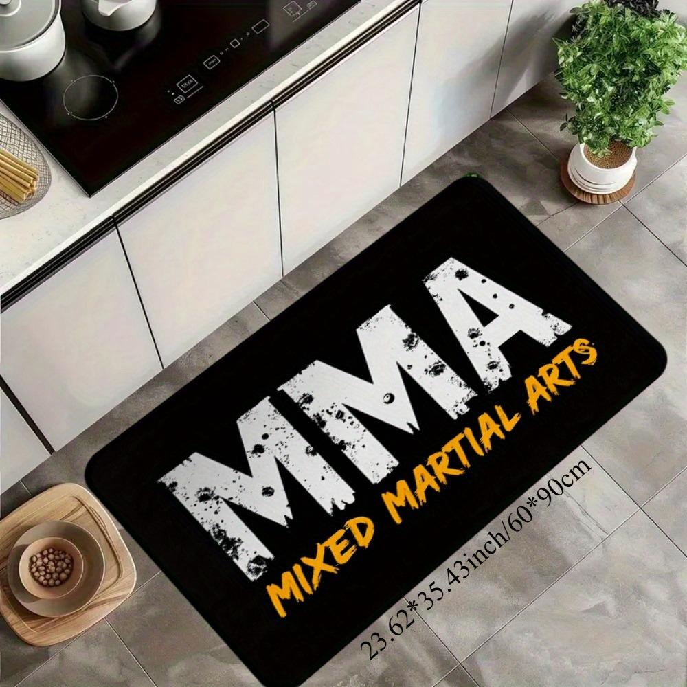MMA-Thema Dicke Bodenmatte, Kräftiges Sportdesign Rutschfester Teppich, Langlebige Dekorative Matte für Fitnessstudio und Zuhause