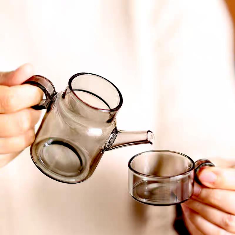 100ml Small Capacity Glass Teapot Brew Green Tea Tea Maker Household Heat-resistant One Tea Pot One Cup Kungfu Tea Set Teaware