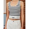 JUZUI Women's Striped Knit Vest