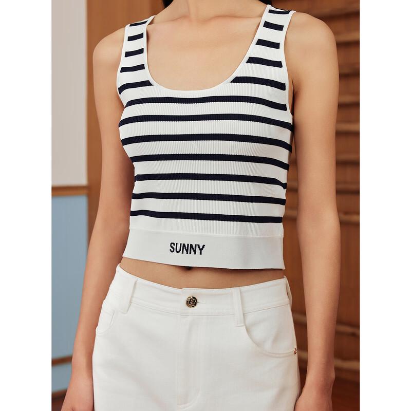 JUZUI Women's Striped Knit Vest