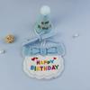 Pet Birthday Hat Drool Towel Set Cute Creative Design Letter Embroidery Holiday Cat and Dog Accessories Scarf Elastic Rope