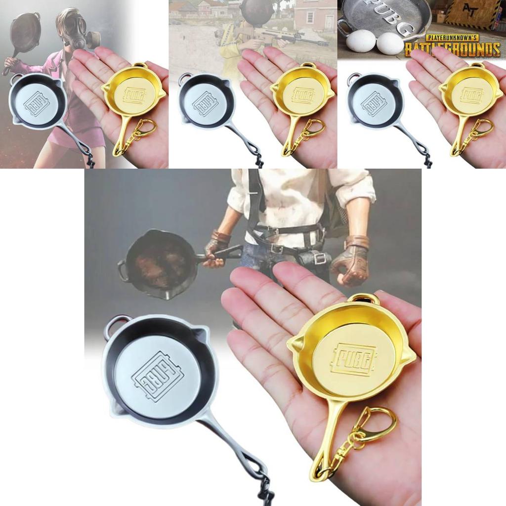 Premium Zinc Alloy Pubg Pan Keychain Metal Souvenir For Gamers And Collectors