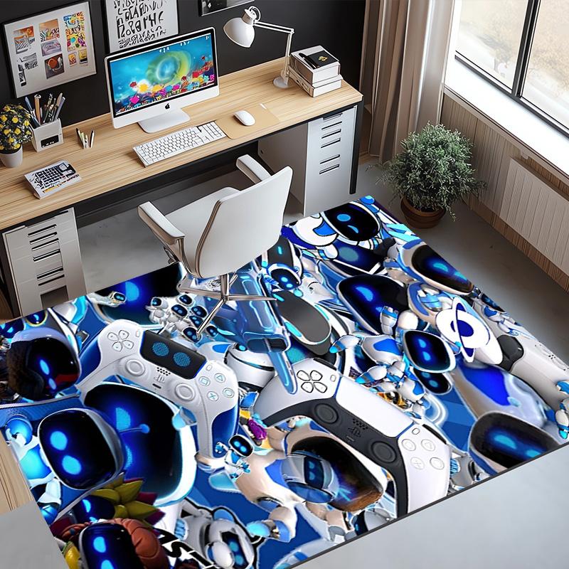 Cosmic Bot Crew Pattern Rug, Indoor/Outdoor Mat, for Picnic, Gameroom, Bedroom, Office, Living Room, Home Decor Carpet, Birthday Gift