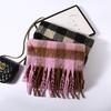 Sweet warm scarf women's winter small plaid black mig scarf fashion outfit