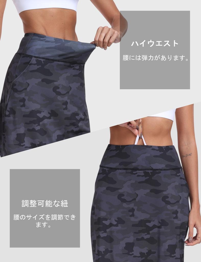 [YIRUIYA] Running Skirt, Plus Sizes, Skort, Golf Skirt, Women's Tennis Skirt, Pleated Skirt, Inner Shorts, Pockets, Lightweight, Breathable, Sweat-Wic