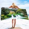 Microfiber Beach Towel, Sand Free Beach Blanket, Quick Dry Sand Free Lightweight Large Oversized Beach Towel Waterfall Print