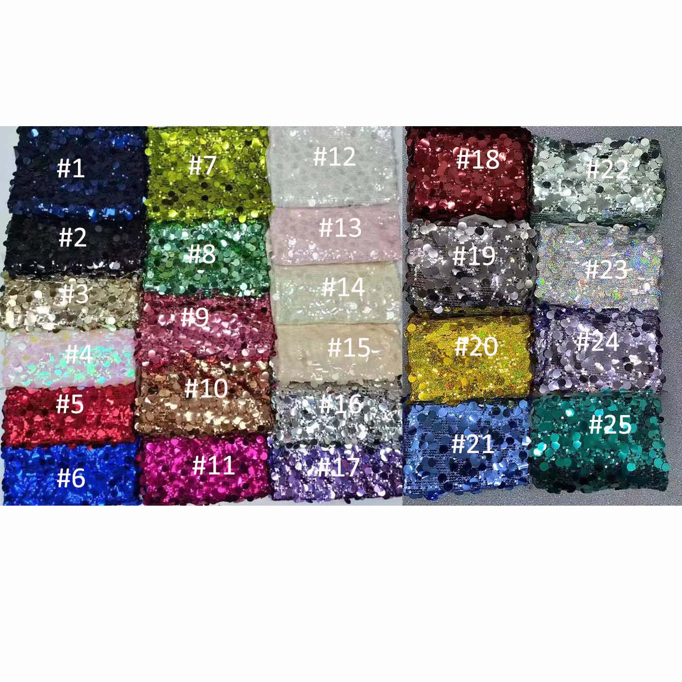5mm 18mm Mixed Big Sequins Lace Diy Designer Wedding Dress Costume Textile Sewing Mesh Embroidery Sequined Sparkle Lace Fabric
