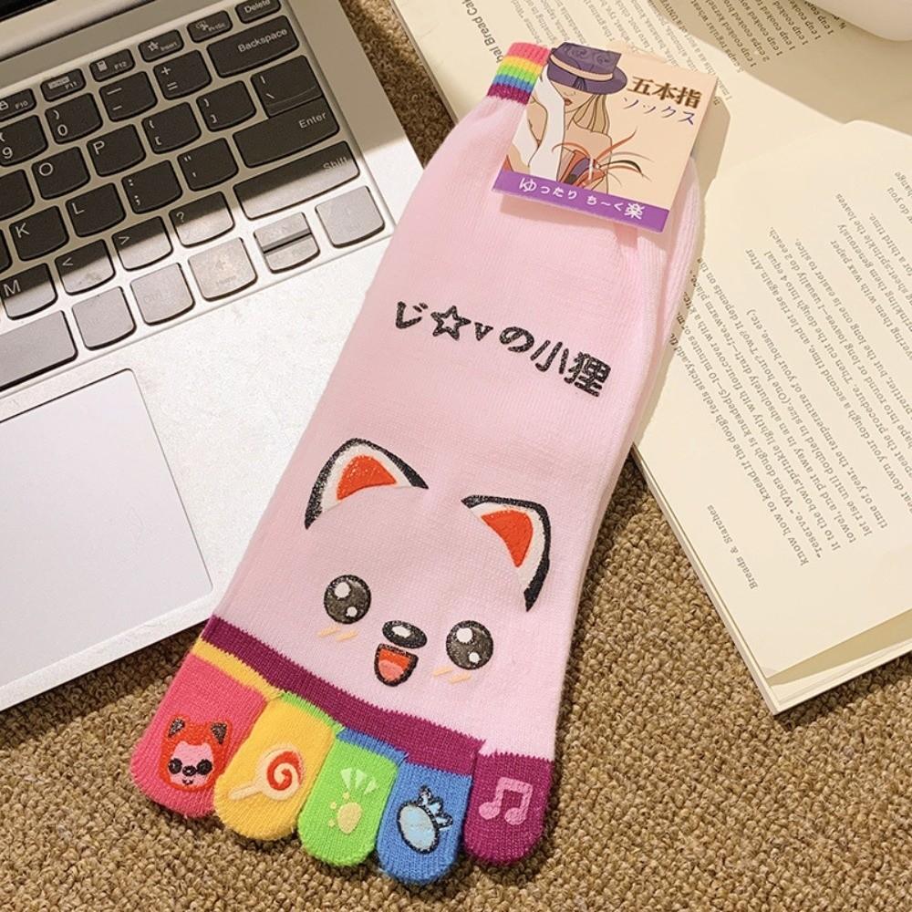 Funny Cartoon Five-finger Socks Breathable Sweat-absorbing Five-Toed Socks Cotton Socks Women