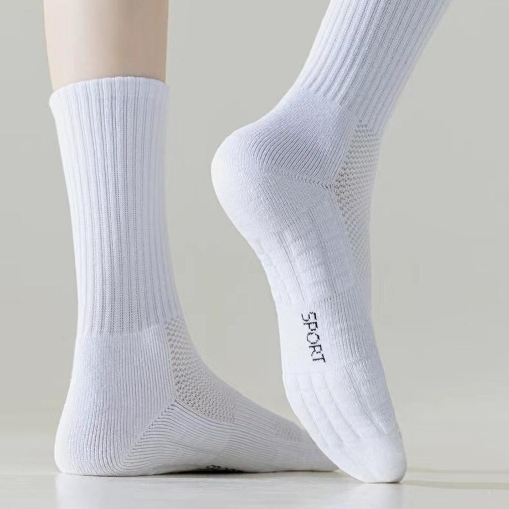 10-1 Párů Dlouhé Trubkové Froté Spodní Ponožky pro Sportovní Muže, Absorbující Nárazy a Proti Zápachu Basketbalové Polyesterové Bavlněné Středně Dlouhé Krátké Ponožky