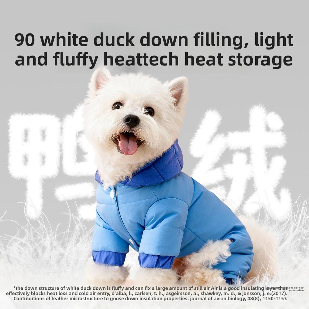 New Pet Clothes Winter Clothing Bichon Schnauzer Medium and Small Dogs Winter Cat Warm Four-legged Dog Down Jacket