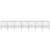 VidaXL Garden Fence with Spear Top Steel 1248 X 200 Cm Black 277754