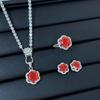 Valuable Lab Jade Diamond Jewelry set 925 Silver Engagement Wedding Rings Earrings Necklace For Women Bridal Party Gift
