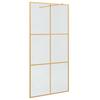 Walk In Shower Screen Gold 100 X 195 Cm Tempered Glass